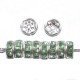 Rhinestone rondelle spacer Beads 8mm Silver- Cristal Green